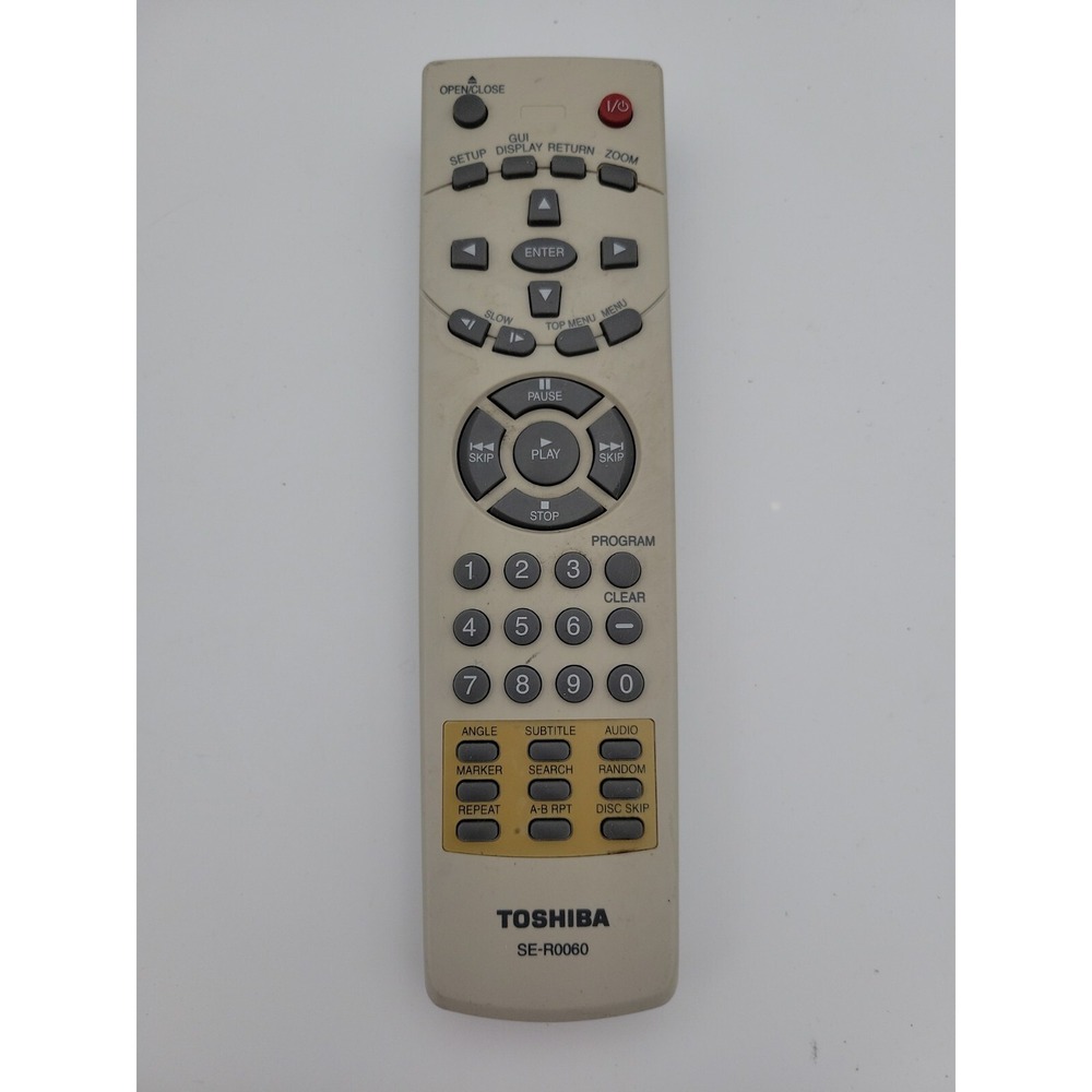 Toshiba SE-R0060 OEM Original DVD Player Replacement Remote Control Gray